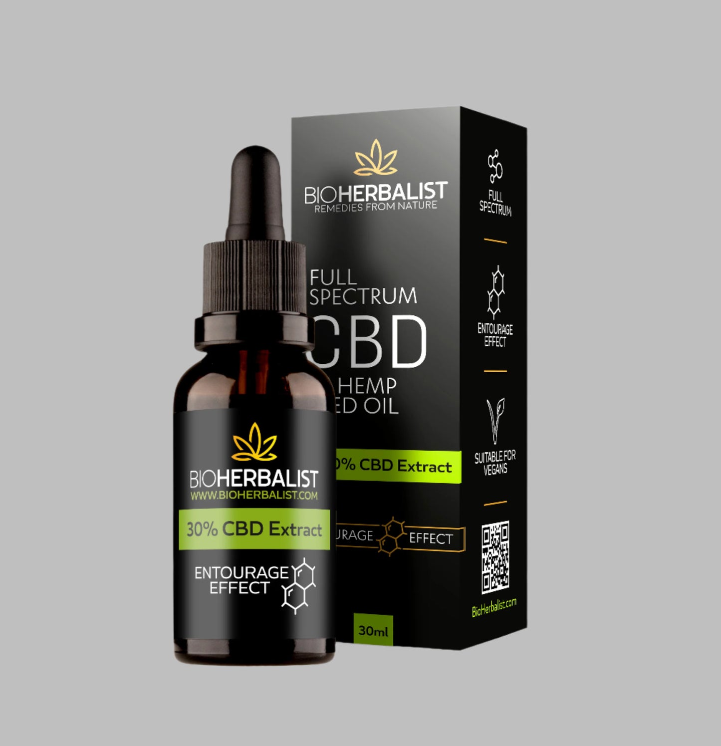 30% CBD extrakt plného spektra v konopném oleji